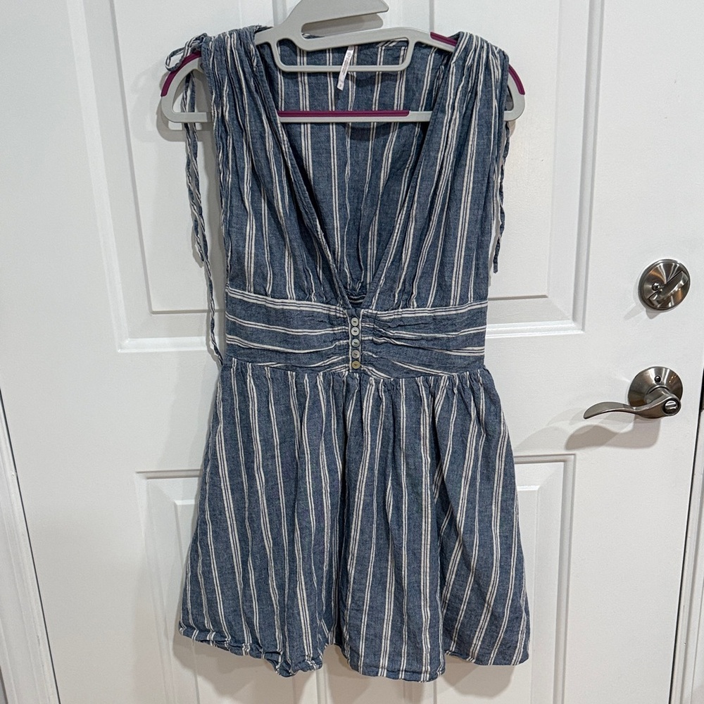 Free People Blue and White Striped Dress